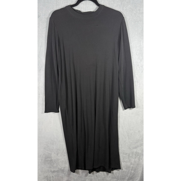 Eileen Fisher Women's 100% Silk Long Sleeves‎ Shift Dress Black Size Medium - Picture 1 of 6